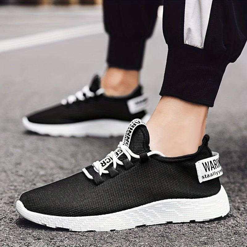 Men's Knitted Breathable Lightweight Comfy Casual Shoes For Traveling Jogging, Spring And Summer