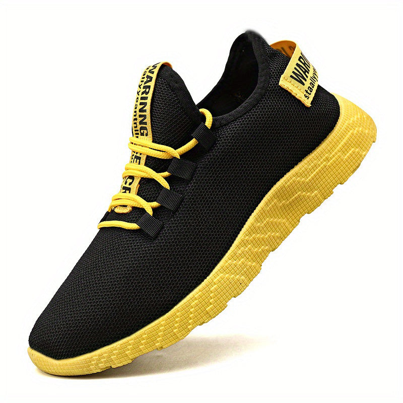 Men's Knitted Breathable Lightweight Comfy Casual Shoes For Traveling Jogging, Spring And Summer