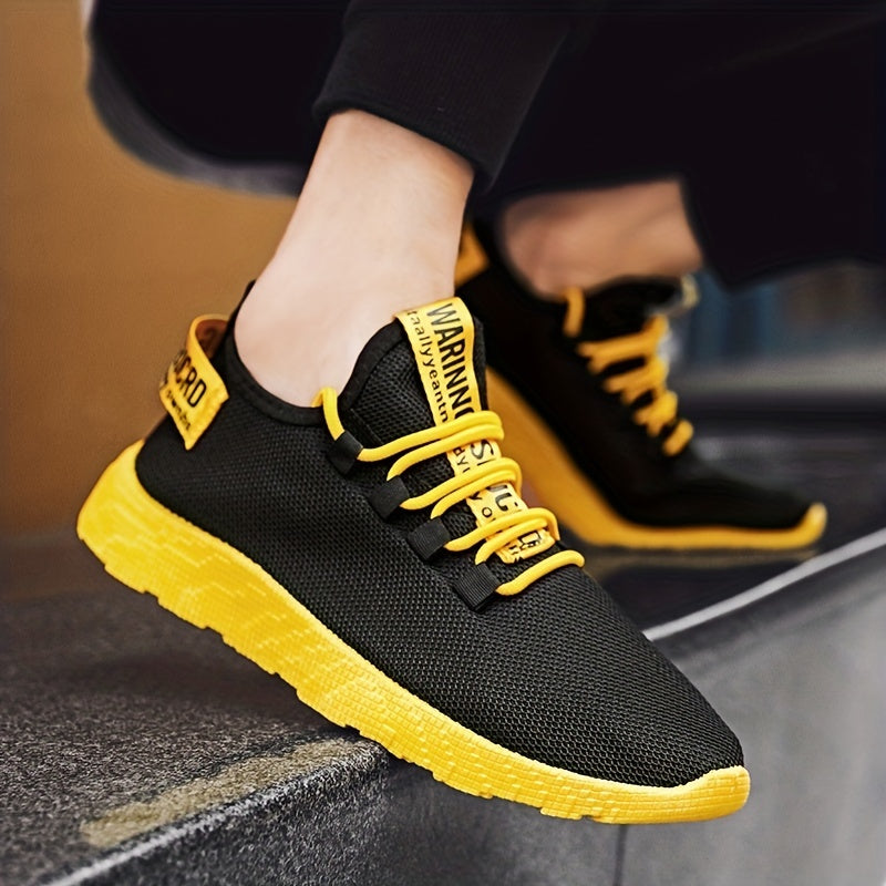 Men's Knitted Breathable Lightweight Comfy Casual Shoes For Traveling Jogging, Spring And Summer